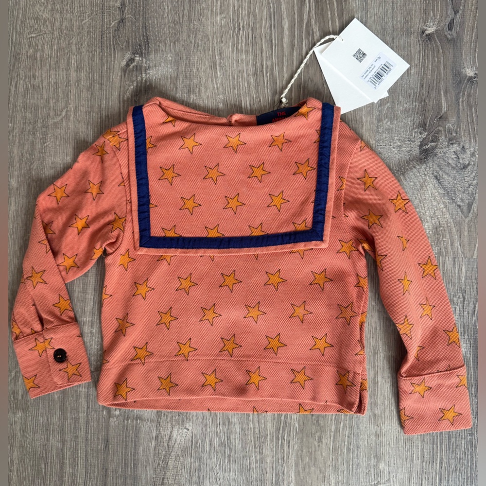 Orange Starry Kids Pajama Top
